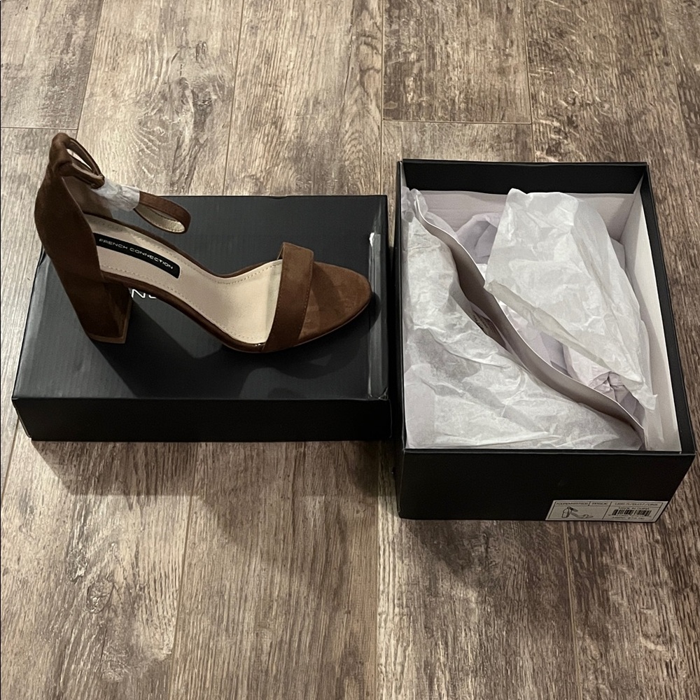 Women’s Brown Block Heel Sandals French Connection New Size 6.5